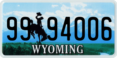 WY license plate 9994006