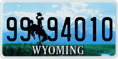 WY license plate 9994010