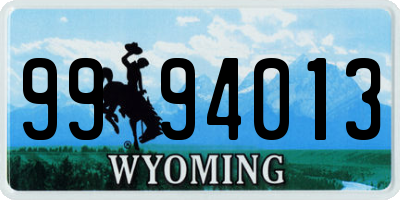 WY license plate 9994013