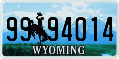 WY license plate 9994014