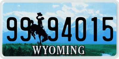 WY license plate 9994015