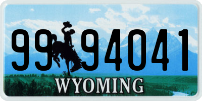 WY license plate 9994041