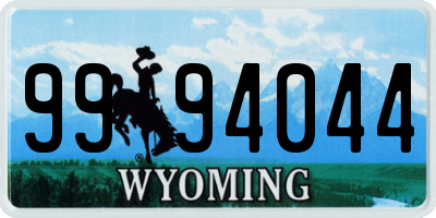 WY license plate 9994044