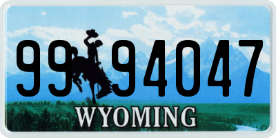 WY license plate 9994047