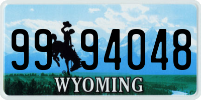 WY license plate 9994048