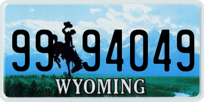 WY license plate 9994049