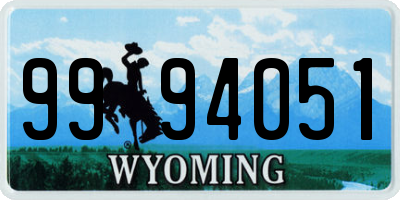 WY license plate 9994051