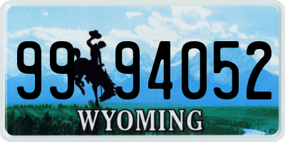 WY license plate 9994052