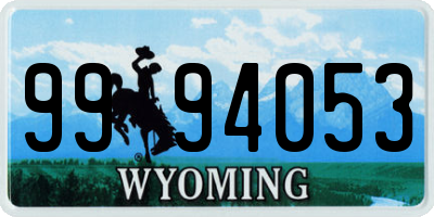 WY license plate 9994053