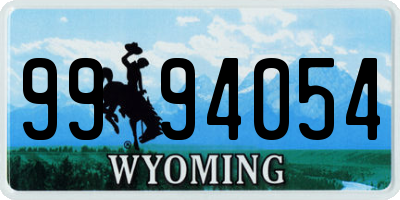 WY license plate 9994054