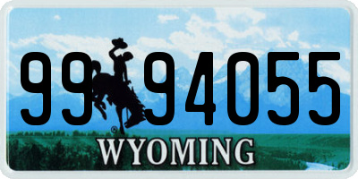 WY license plate 9994055