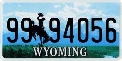 WY license plate 9994056