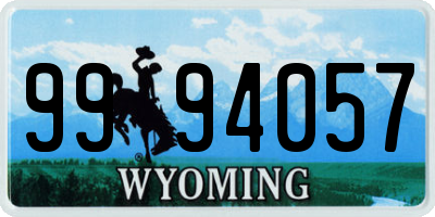 WY license plate 9994057