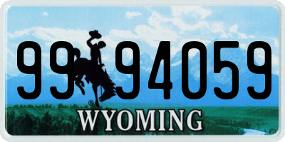 WY license plate 9994059