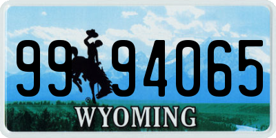 WY license plate 9994065