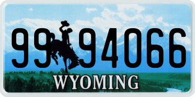 WY license plate 9994066