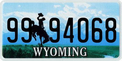 WY license plate 9994068