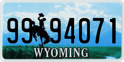 WY license plate 9994071