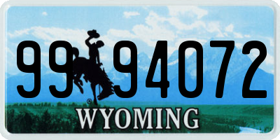 WY license plate 9994072