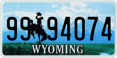 WY license plate 9994074