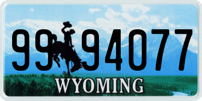 WY license plate 9994077