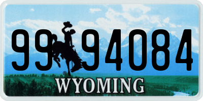 WY license plate 9994084