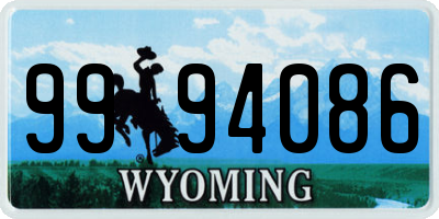 WY license plate 9994086