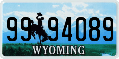 WY license plate 9994089