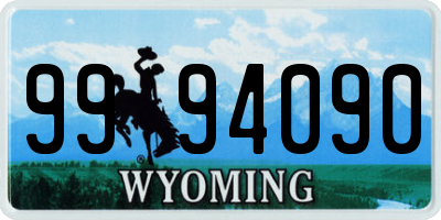 WY license plate 9994090