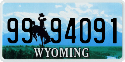 WY license plate 9994091