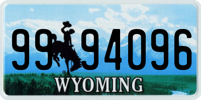 WY license plate 9994096