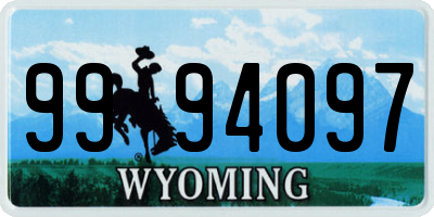 WY license plate 9994097