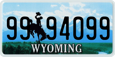 WY license plate 9994099