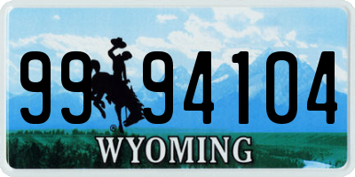 WY license plate 9994104