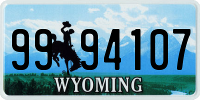 WY license plate 9994107