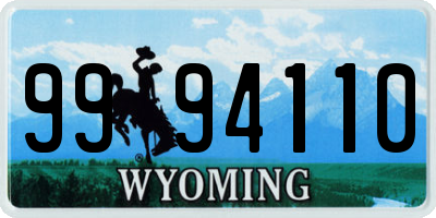 WY license plate 9994110