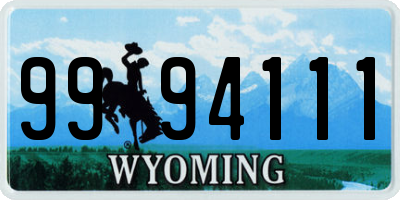 WY license plate 9994111