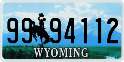 WY license plate 9994112