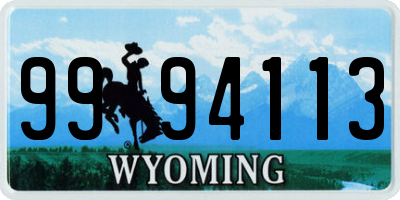 WY license plate 9994113