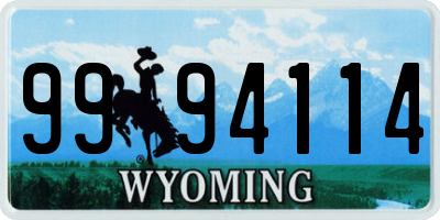 WY license plate 9994114