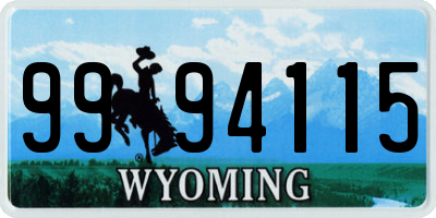 WY license plate 9994115