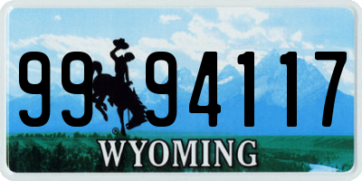 WY license plate 9994117