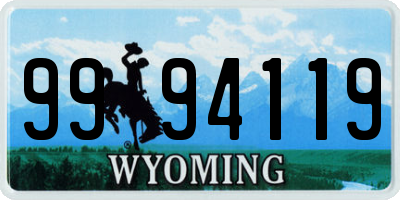 WY license plate 9994119