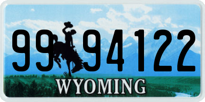 WY license plate 9994122