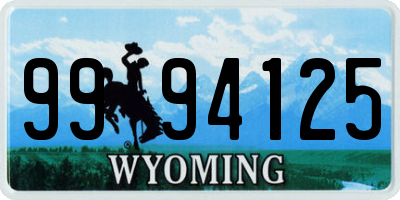 WY license plate 9994125