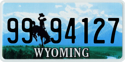 WY license plate 9994127