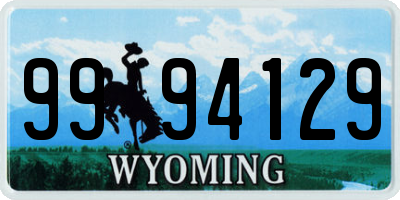 WY license plate 9994129