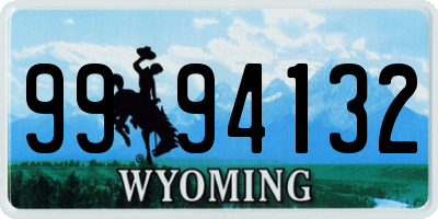 WY license plate 9994132