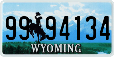 WY license plate 9994134