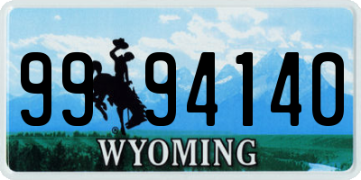 WY license plate 9994140